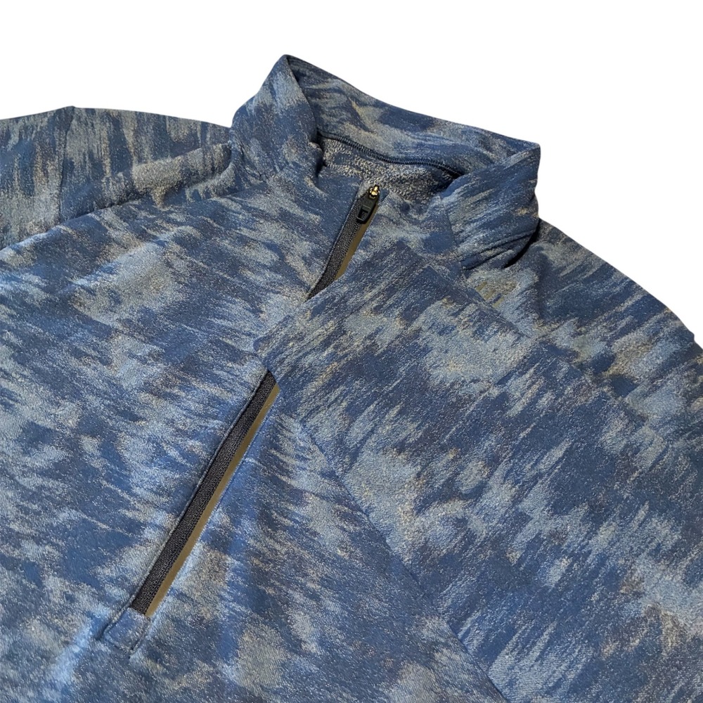 Lululemon Mens Blue Quarter Zip Pullover Abstract Camo Athletic Top M